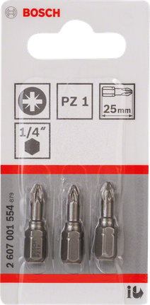 BoschPZ1 25mm 螺丝刀头套装（三件套）。