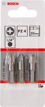 BoschPZ4 32mm 螺丝刀头套装（3 件）。