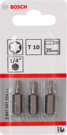 BoschT10 25mm 螺丝刀头套装（三件套）。