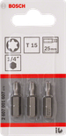 BoschT15 25mm 螺丝刀头 3 件装。