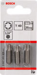 BoschT40 25mm 螺丝刀头套装 3 件装。