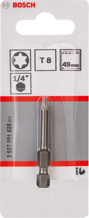 BoschT8 49mm 螺丝刀头，适用于 1/4 英寸六角工具。
