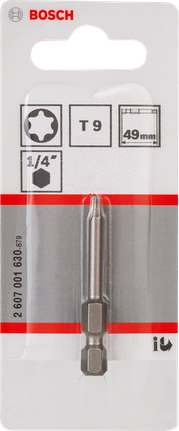 BoschT9 49mm 螺丝刀头，适用于 1/4 英寸六角工具。