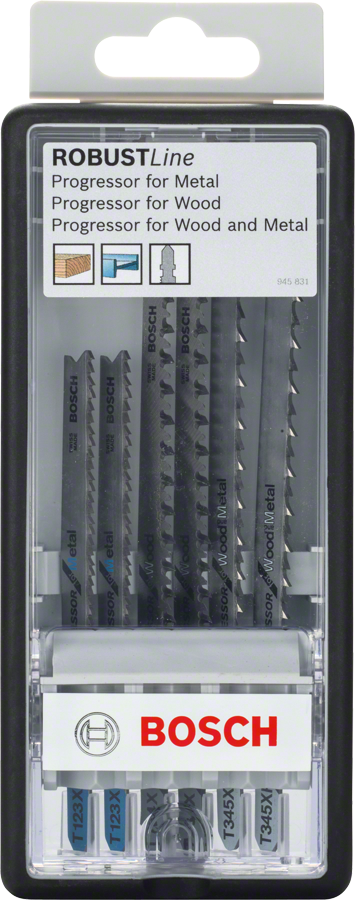 Bosch6 件套 Robust Line 曲线锯片套装，适用于木材和金属。