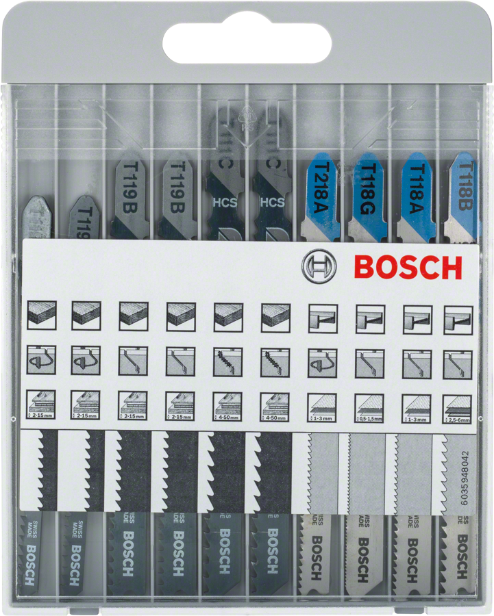 Bosch10 件套曲线锯片，适用于金属和木材。