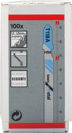 BoschT118A 高速钢曲线锯片，用于金属切割。