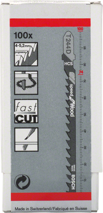BoschT244D HCS 曲线锯片，用于快速切割木材。