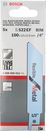 BoschS 522 EF 往复锯片 4 英寸金属.