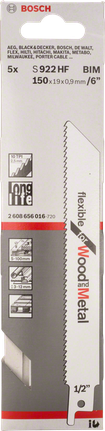 BoschS 922 HF 6 英寸往复锯片。.