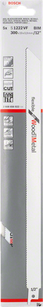 BoschS 1222 VF 往复锯片，适用于木材和金属。