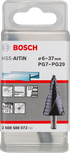 BoschHSS-AlTiN 阶梯钻头 6-37mm，适用于不锈钢。