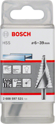 Bosch高速钢阶梯钻头 6-39mm，适用于金属和塑料。
