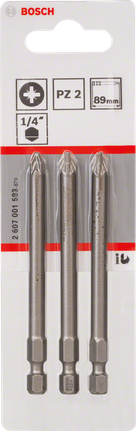 BoschPZ2 89mm 螺丝刀头 3 件装。