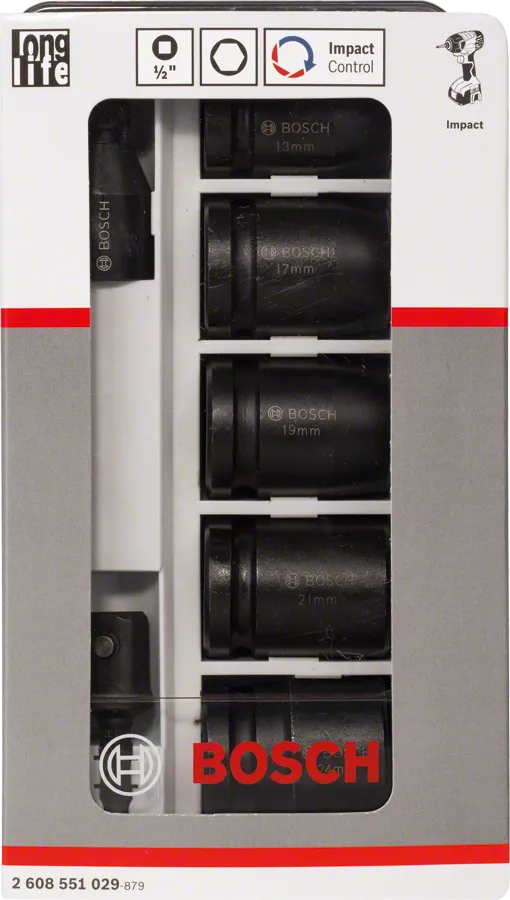 Bosch7 件套 13-24 毫米冲击扳手套筒组。