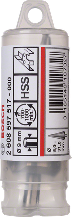 Bosch钣金锥形钻头 5-31mm 圆柱形。
