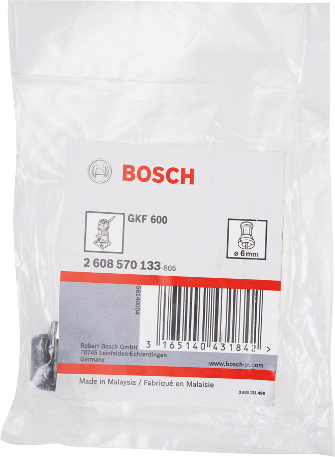 适用于 GKF 600 的Bosch6 毫米夹头.
