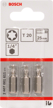 BoschT20 25mm Torx 螺丝刀头套装。