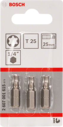 BoschT25 25mm 螺丝刀头套装（三件套）。