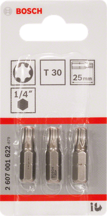 BoschT30 25mm Torx 螺丝刀头套装。