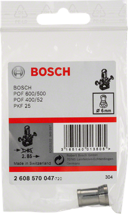 Bosch6mm 夹头，无锁紧螺母。.