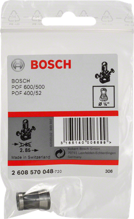 Bosch1/4 英寸夹头，无锁紧螺母.