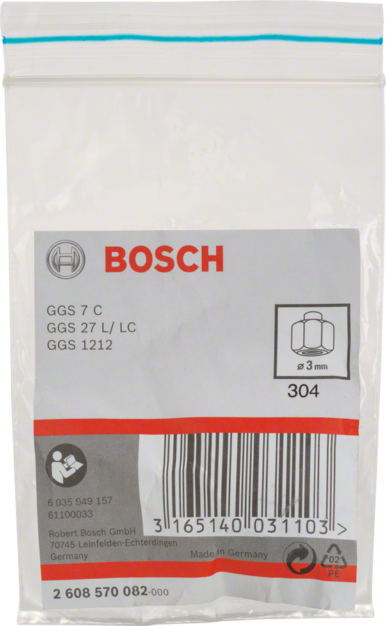 带锁紧螺母的Bosch3 毫米夹头。.