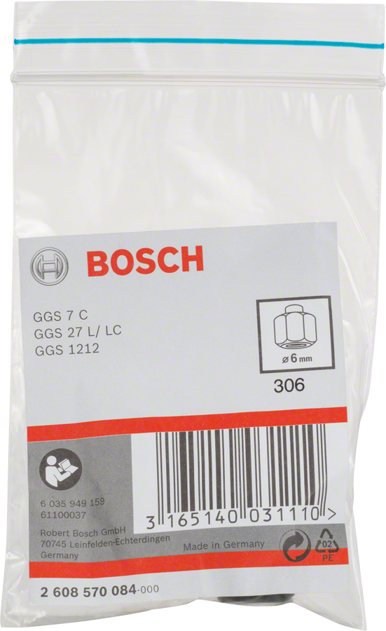 Bosch6 毫米夹头，带锁紧螺母。.