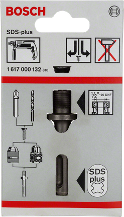 BoschSDS-plus 适配器，适用于钻夹头和钻头。