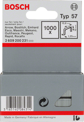 BoschTyp 57 订书钉 10,6 毫米 1000x.