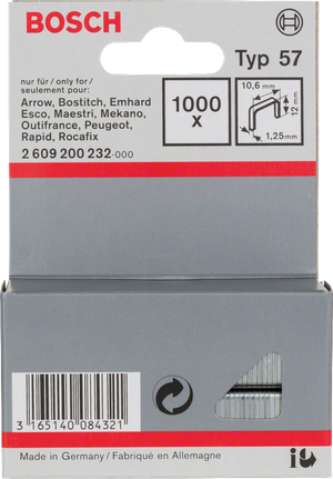 Bosch Typ 57 订书钉 10,6 毫米 1000x。.