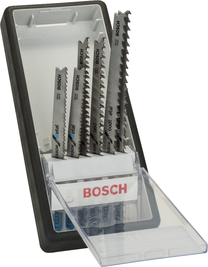 Bosch6 件套 Robust Line 曲线锯片套装，适用于木材和金属。