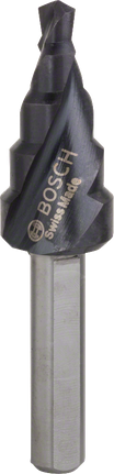 BoschHSS-AlTiN 阶梯钻头，用于金属钻孔。
