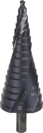 BoschHSS-AlTiN 阶梯钻头，适用于 M10-M40 孔。
