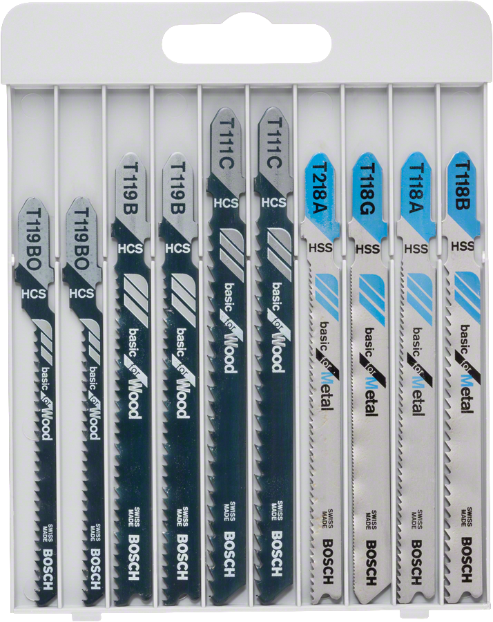 Bosch10 件拼图锯刀片套装，适用于木材和金属。.