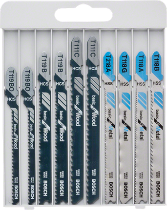 Bosch10 件拼图锯刀片套装，适用于木材和金属。.