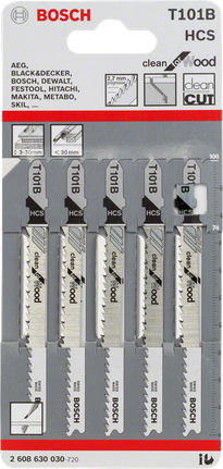 BoschT101B 曲线锯刀片 5 片装.