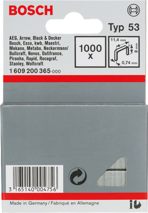 Bosch53 型 11.4 毫米订书钉 1000 枚装。