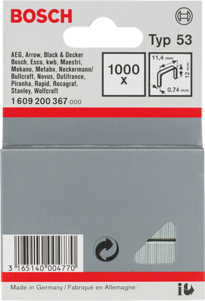 Bosch53 型 11.4mm 订书钉套装，适用于订书机。