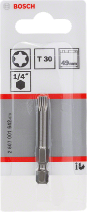 BoschT30 49mm 螺丝刀头，适用于 1/4 英寸六角驱动。