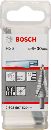 Bosch高速钢阶梯钻头 6-30mm，用于金属钻孔。