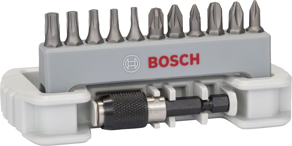 Bosch11 件螺丝刀头套装，带头架。.