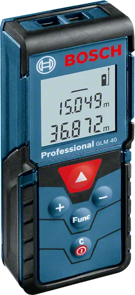 BoschGLM 40 激光测量，数字距离读数。.