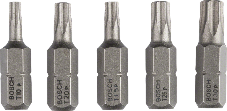 Bosch5 件超硬螺丝刀头套装 T10-T30。.