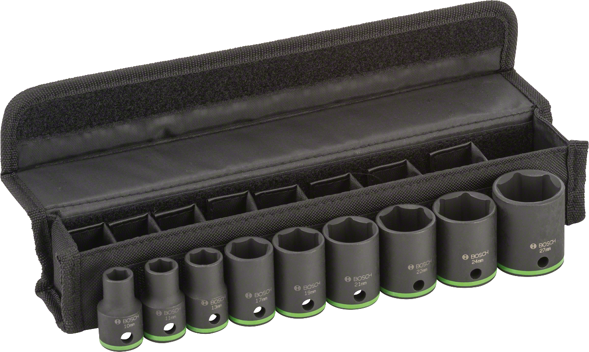 盒装Bosch9 件套套筒组 10-27 毫米。.