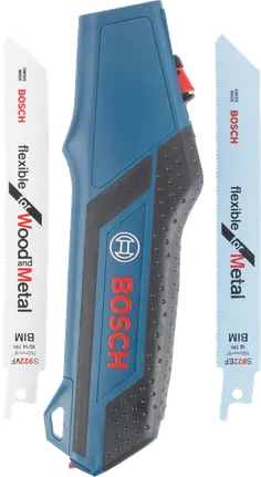 Bosch柄套装，配有适用于木材和金属的刀片。.