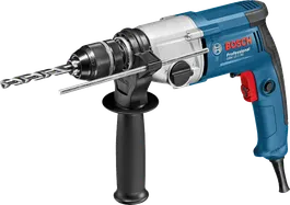 BoschGBM 13-2 RE 电钻，带侧把手和深度限位器。
