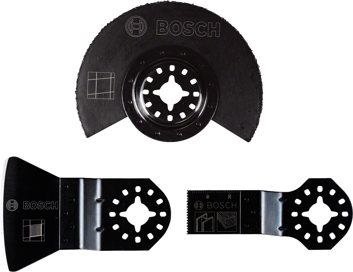Bosch三件套基本瓷砖切割和填缝剂去除工具。