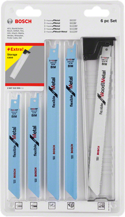 Bosch6 件套往复锯片套装，适用于 3/8 英寸木材和金属。.