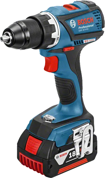 BoschGSR 18 V-EC 无绳电钻，配备 5.0Ah 电池。.