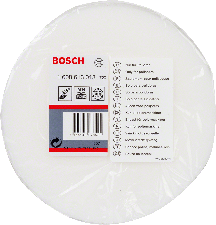 Bosch抛光海绵，M14螺纹，直径160毫米。